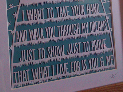 "You & Me" Papercut hand handcut illustration love made paper papercut poem quote typography