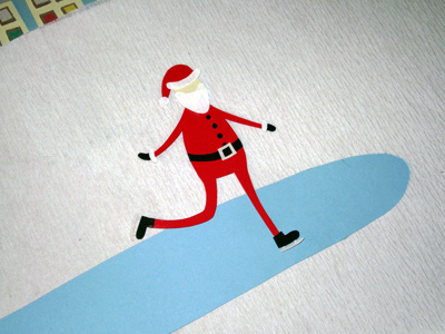 Santa WIP artwork christmas design illustration papercut santa