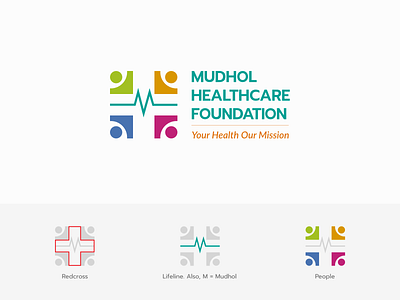 Mudhol Healthcare Foundation branding design iconic logo logo design mark symbols vector