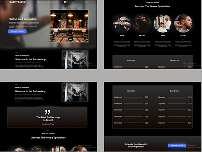 Barbershop Landing Page - Web Design UI barbershop figma landing page site ui web design
