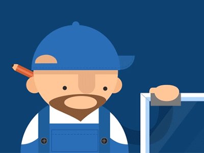 Handy Man With Phone animation cute handyman helpfindr phone simple