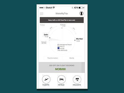 Wireframe: Postbooking experience