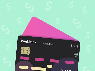 Black bank credit card illustration
