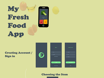 My Fresh Food App adobe xd ecommerce ecommerce app fresh food fruits fruits and vegetables online mobile app design photoshop ui ux vegetables