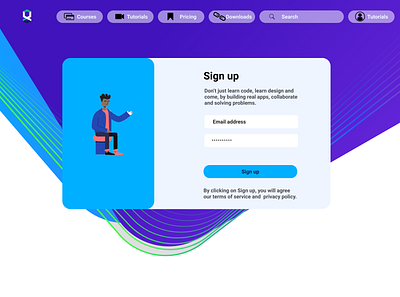 Login Page for mobile and desktop course app courses figma login screen design photoshop web app