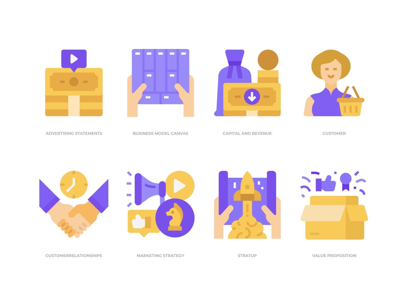 Business Model Canvas Icons Set By Wichaiwi On Dribbble