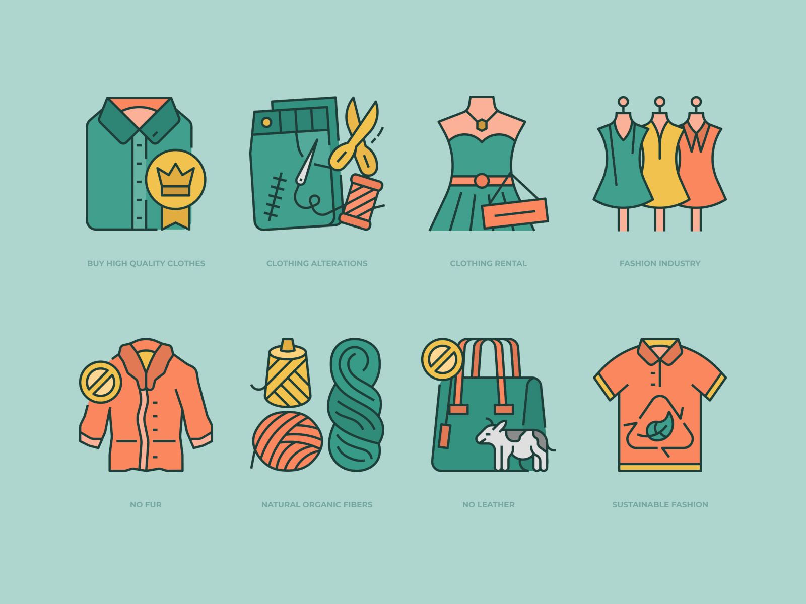 Sustainable Fashion Icons by WiStudio on Dribbble