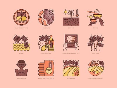 Global Food Crisis Icons