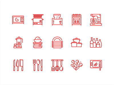 Kitchen and cookware outline icons set cooking cookware icon design kitchen outline icon
