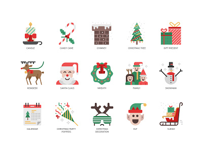 Christmas elements christmas icon design xmas