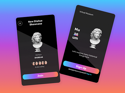 User interface design for a virtual museum