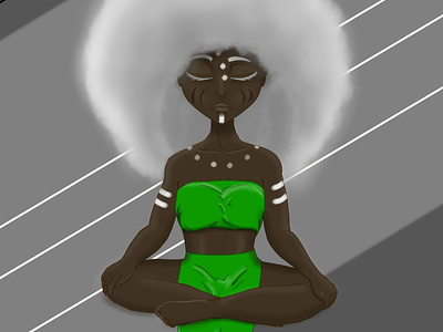 Breathe african woman digital art illustration