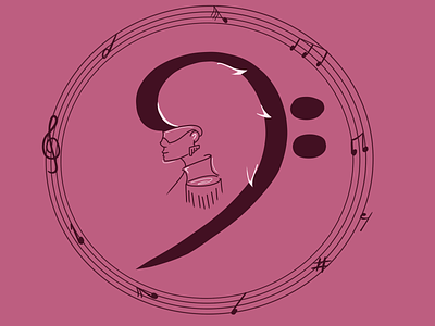 Treble fest digital art illustration logo