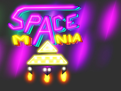 Space mania branding design illustration