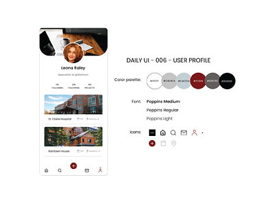 Daily UI - 006 - User profile app dailyui design ui uidesigner