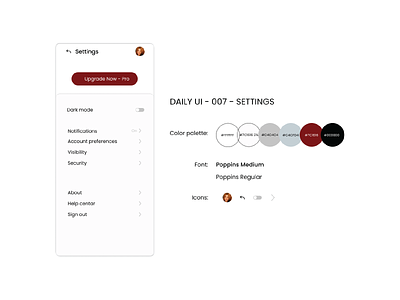 Daily UI - 007 - Settings app dailyui design ui uidesigner