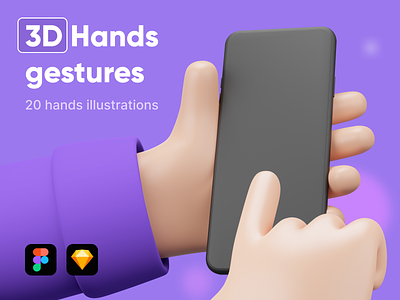3D handy hands 3d design 3d icon 3d illustration blender c4d cinema4d gesture gestures hand hands presentation product design set ui ui design ux ux design web