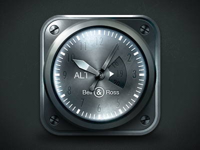 iOS Watch icon app clock icon ios iphone iron metal rendering textures watch