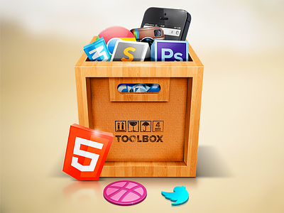 My Toolbox app graphics icon icon design icons identity illustration photoreal photorealistic real wood