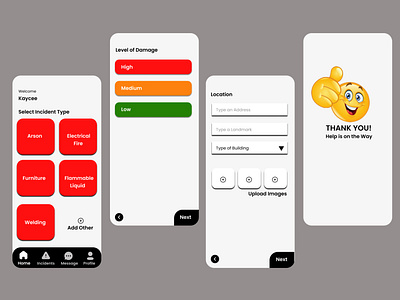 INCIDENT REPORT APP app design ui ux