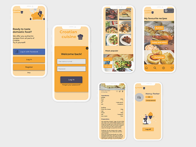 Croatian cuisine, mobile design design icon logo typography ui ux