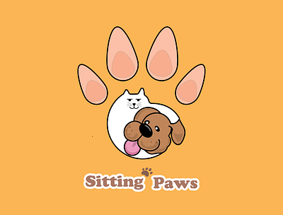 "Sitting Paws" logo project adobe illustrator commercial logo design flat logo illustration logo professional logo vector