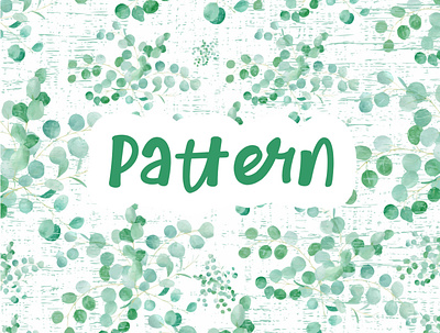 Pattern design green leaves pattern water color