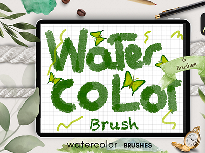 Delicate Watercolor Brushes Procreate line