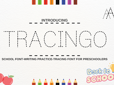 Tracingo Handwriting Practice Font For Preschoolers font graphic design kids tracing font