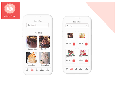 Cake o' Clock cakeshop findcakes mobiledesign search ui uiux