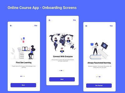 Online Course App - Onboarding Screens