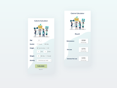 Calculator UI illustration minimal ui uichallenge