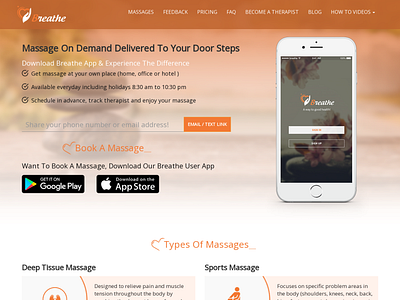 Massage App Landing Page