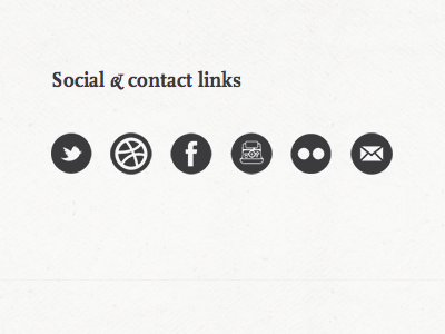 Social & contact links icons links social