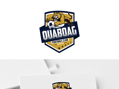 Quaboag Football Club Logo Design branding graphic design lion football logo design