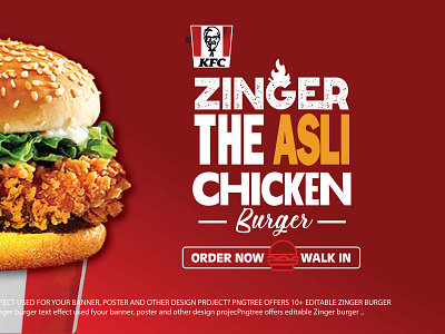 Zinger Burger Facebook Ads design