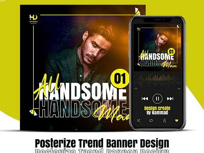 Photoshop Posterize Banner Design banner design graphic design handsome man banner design