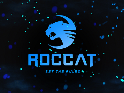 ROCCAT - logo redesign blue gaming lion logo redesign roccat