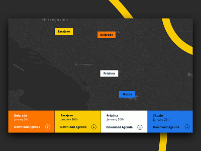 Balkan Connect - Map blue bold geometric hackathon landing page map minimal shapes simple ui design vivid web design