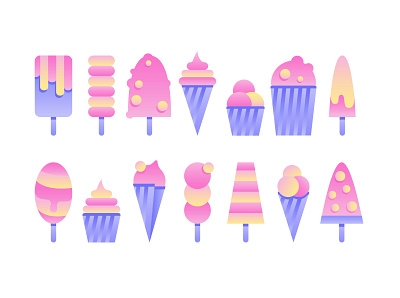 Ice cream icons design flat icon illustration illustrator vector