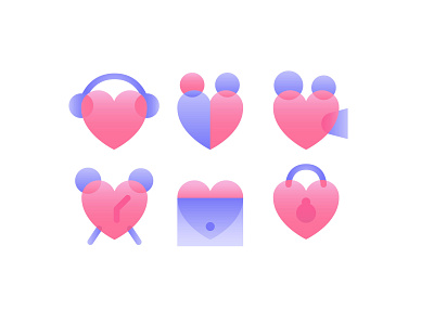 Heart icons art branding design flat icon illustration illustrator vector