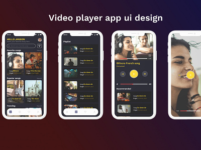 Video player app for ios app ui design branding graphic design mobile app prototyping ux design ux ui video player ui website