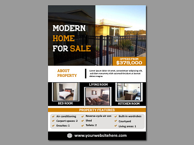 Modern Property For Sale Flyer Design ads advertising business business flyer elegant eye catching flyer flyer design flyer template graphic design illustration marketing property property marketing real estate simple template