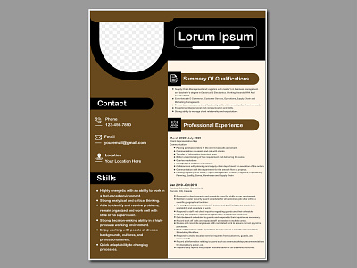 Resume Design Template curriculum curriculum vitae cv cv design cv template design graphic design illustration portfolio professional cv professional resume resume resume design resume template