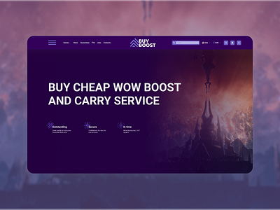 World of Warcraft boost landing page design ui