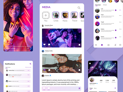 MEDiA app branding design instagarm social twitter ui ux