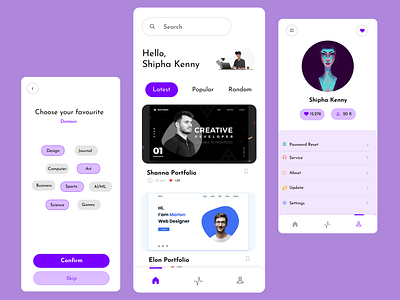Portfolio app branding design logo ui ux