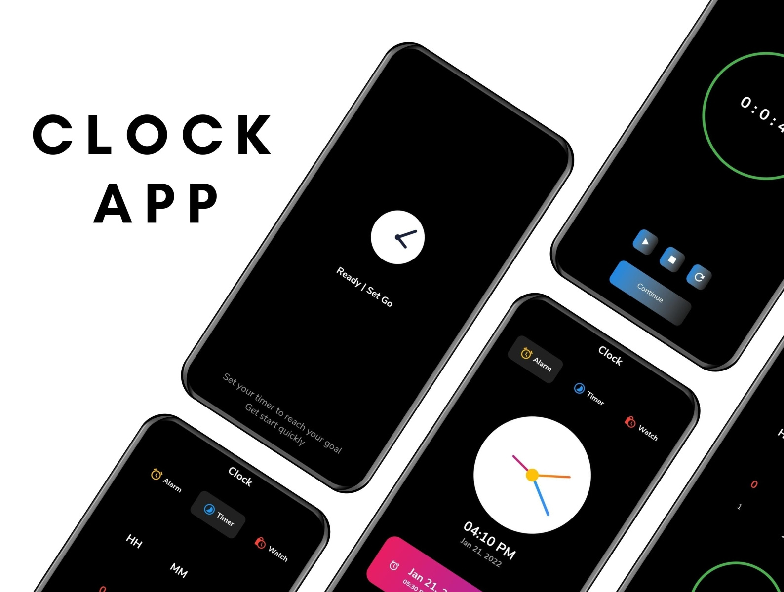 Clock app by Naveena Ramesh Vardhini J on Dribbble