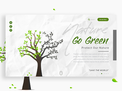 Nature Landing Page branding homepage interface landing page mi minimal popular shot ui design web web design website design