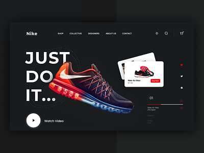 Nike Landing Page branding design fashion freelancer interface landing page minimal nike popular shot shoe store template trendy ui uidesign uiux web page website